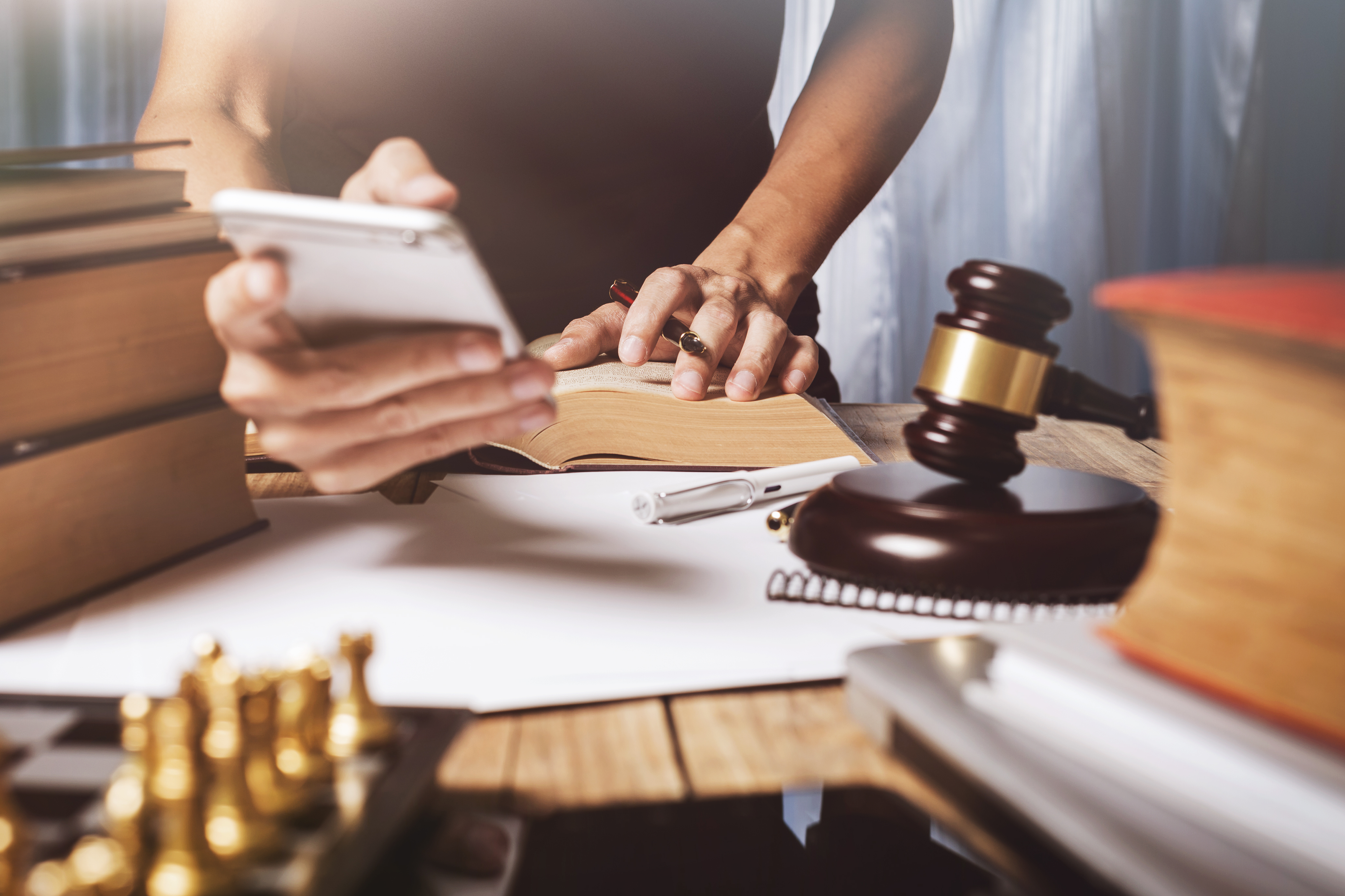 Lawyer working at desk